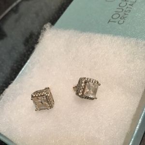 Touchstone Crystal Silver Stud Earrings